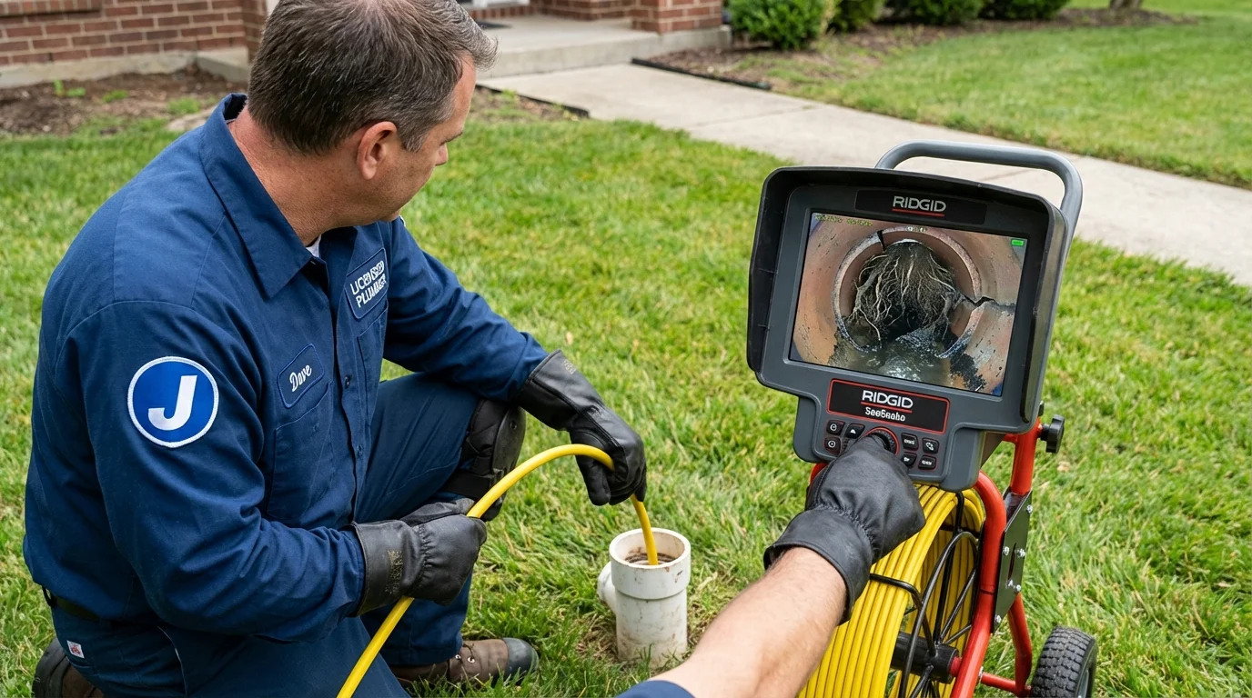 Sewer camera inspection being performed by Johns Plumbing LLC in Belton